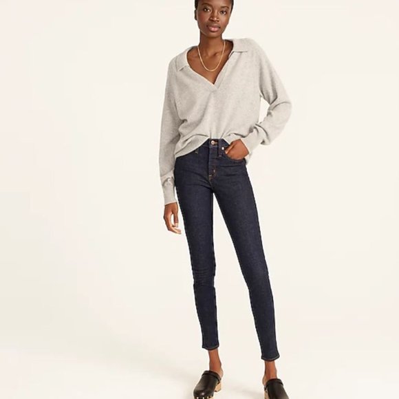 J. Crew 9" high-rise toothpick jean in Classic Rinse wash